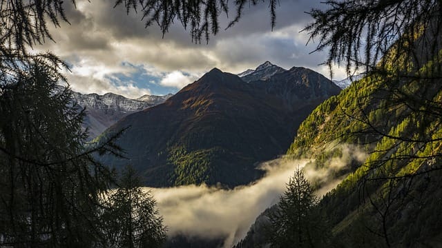 High mountains with greenery